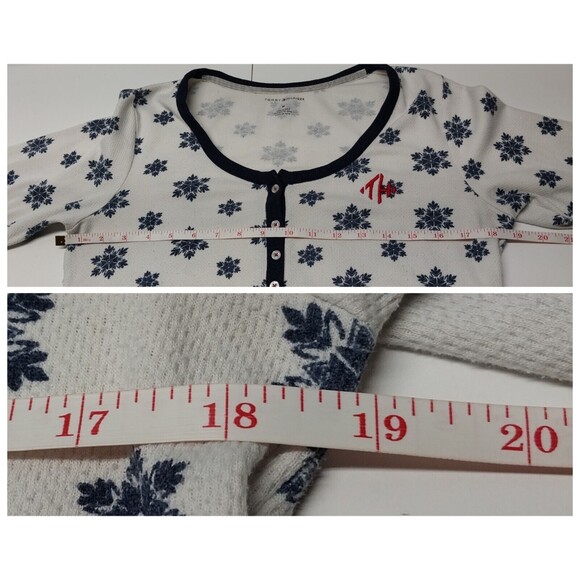 Tommy Hilfiger 2 pc Thermal Medium Womens Pajama Set Snowflakes Read Description - Picture 9 of 16